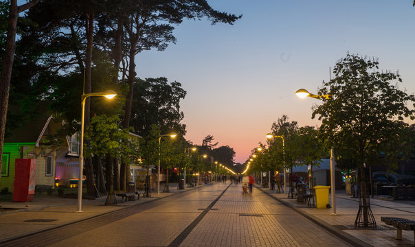 Central pedestrian street Palanga. Lithuania