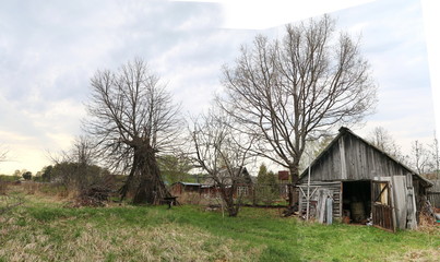 Fototapeta na wymiar panorama of the countryside in the spring