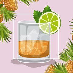best drinks tropical cocktail vector illustration design