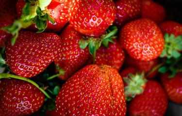 fresh strawberries for sale at a market