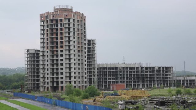 Building of modern flats in Russia 