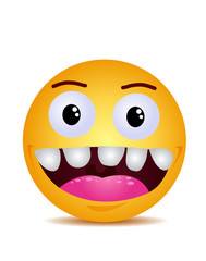 Modern yellow laughing happy smile