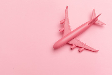 Model plane,airplane on pastel color background.