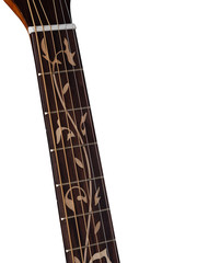 inlay of guitar , Flower Inlay on Fingerboard, with clipping path, isolated on white background