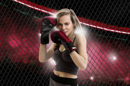 Gorgeous young blonde mma fighter