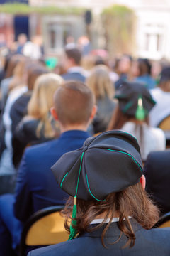 Students Crowd At Graduation Ceremony At University