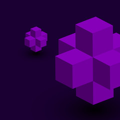 Purple background with 3d cubes.