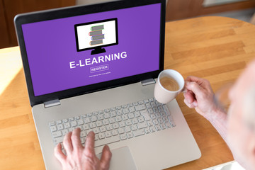 E-learning concept on a laptop