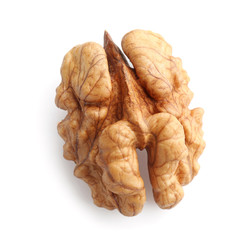 Tasty walnut on white background