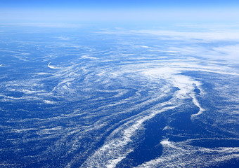     The Earth from above: Floating sea ice caught in marine currents off the eastern coast of...