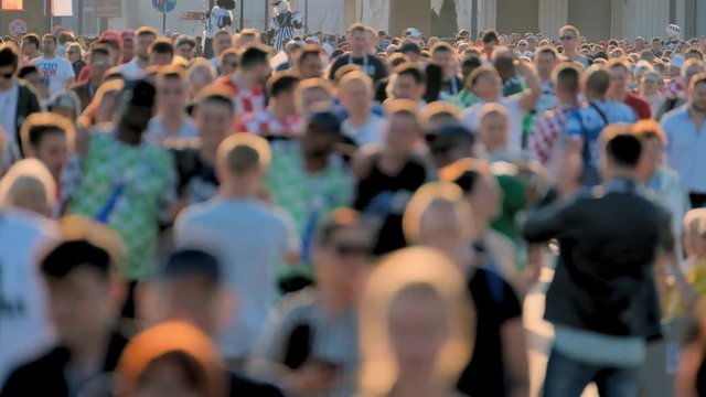 Crowd of people on the street. No recognizable faces