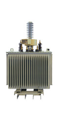 modern powerful industrial transformer isolated on white background