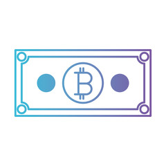 bill bitcoin commerce technology icon vector illustration design
