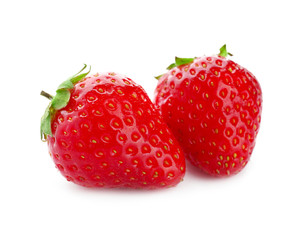 Tasty red strawberries on white background