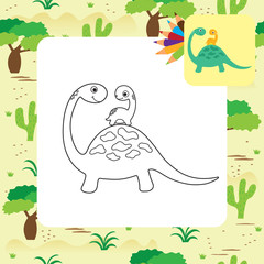 Cute Dino coloring book