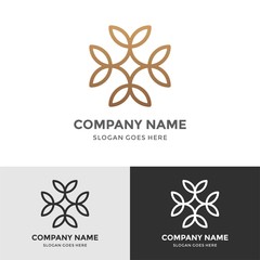 Art Plant Grow Trinity Floral Elegance Beauty Circle Cross Pattern Flowers Morocco Interior Motif Decoration Business Company Stock Vector Logo Design Template