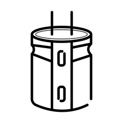 Abstract of the capacitor. Icon of the capacitor. The electronic component