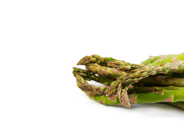 Fresh asparagus isolated on white background