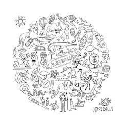 Australia icons set, sketch for your design