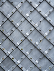 Metal expanded lath on Â blue background