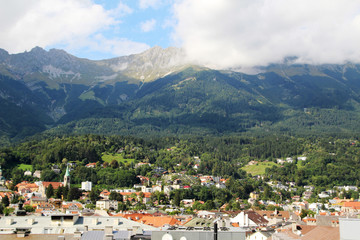 Fototapeta na wymiar A panoramic view of Innsbruck, Austria
