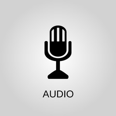 Audio icon. Audio symbol. Flat design. Stock - Vector illustration