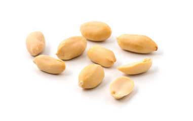 Fototapeta na wymiar group of peeled peanuts