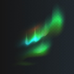 Stock vector illustration northern and polar lights Isolated on a transparent checkered background. Magnetic storms. Aurora Borealis. EPS 10.