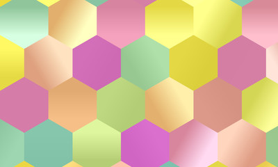 Pattern with multi-colored hexagons Simple geometric background. Mosaic style. Vector illustration 