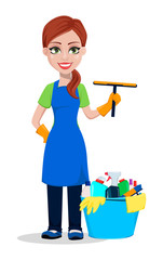 Fototapeta premium Cleaning company staff in uniform