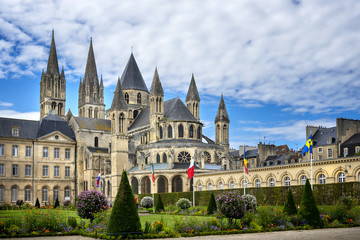 Reims: Abbaye aux Hommes, Champagne, France - obrazy, fototapety, plakaty