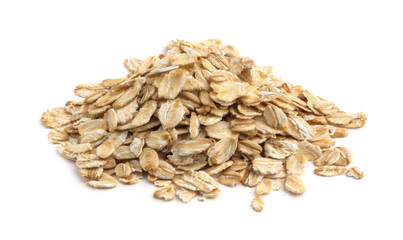 pile of oatmeal isolated on white background