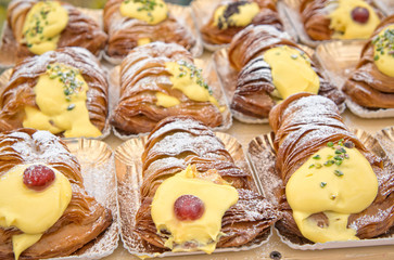 Sfogliatelle, typical Italian pastries closeup - 209676185
