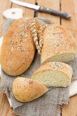 Buttermilk dough bread with sesame and poppy seeds