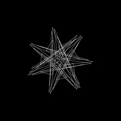 Abstract geometric shape of lines. Vector outline illustration.