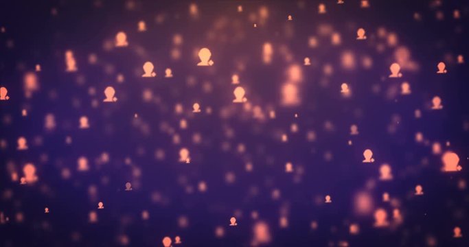 Loopable animation modern moving orange add friend icons
