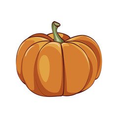 Vector Halloween pumpkin isolated on white.