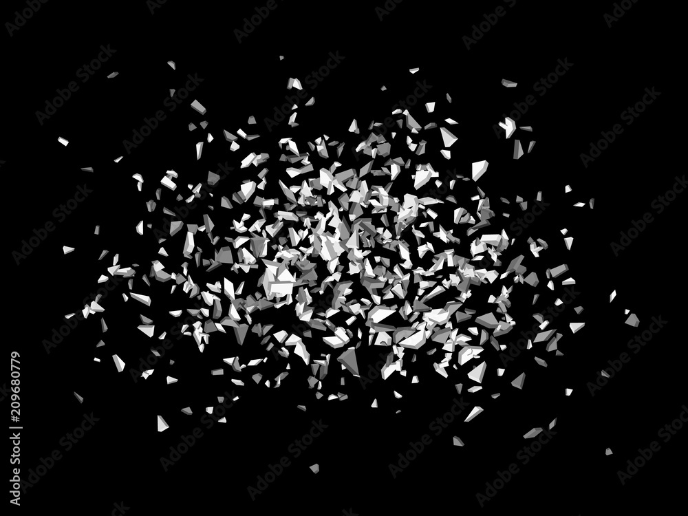 Wall mural white debris on black background. vector illustration