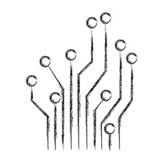 circuit electric lines icon vector illustration design