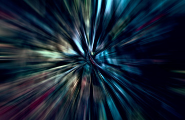 Acceleration speed motion, Light and stripes moving fast over dark background