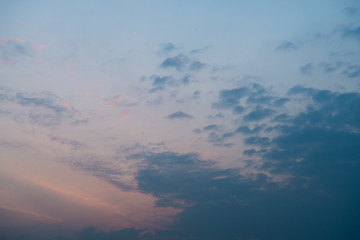 beautiful color of sunset with clouds