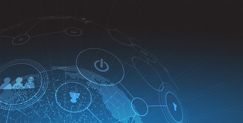 Artificial intelligence. Technology web background. Virtual concept