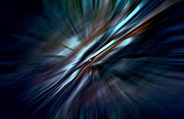 Acceleration speed motion, Light and stripes moving fast over dark background