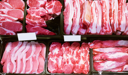 fresh meat in market