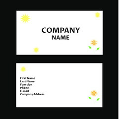Fototapeta na wymiar Business card with nature symbols on front and back