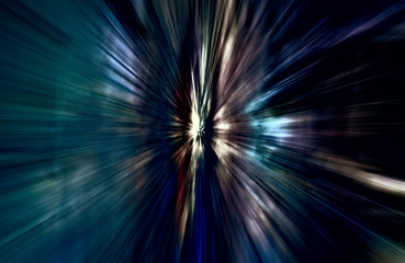 Acceleration speed motion, Light and stripes moving fast over dark background