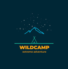 Forest Adventure Logo Badge in outline style