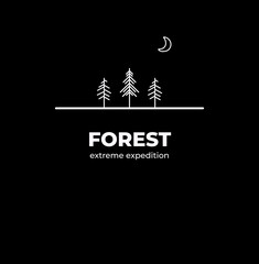 Forest Adventure Logo Badge in outline style