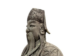 Obraz premium Chinese god statue on a isolated white background.