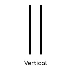 Vertical icon vector sign and symbol isolated on white background, Vertical logo concept, outline symbol, linear sign